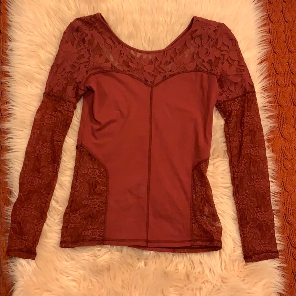 Long SleeveLace Free People Shirt